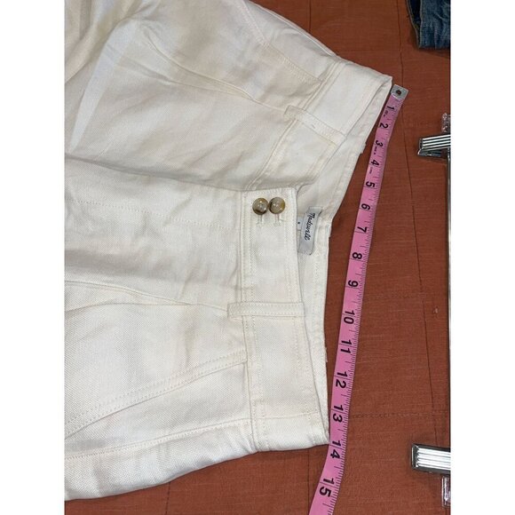 NWOT Madewell High-Waisted Tapered Denim Trousers Size 6 Cream  Womens - Picture 8 of 11